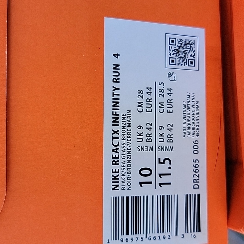 Nike Reactx Infinity Run 4 Black/sea Glass-Bronzine DR665 006 - Picture 11 of 16